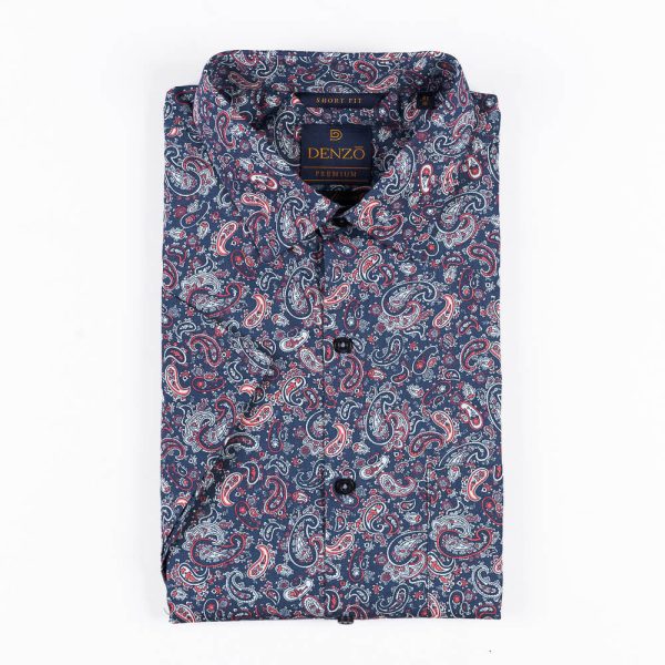 DENZO® PREMIUM BLUE PAISLY PRINTED SHORT SLEEVE SHIRT - Image 2